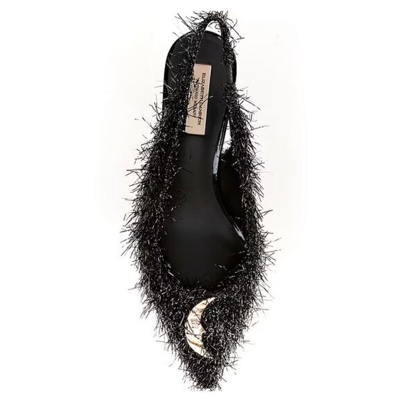 ANTONIO MELANI Shoes - NEW Antonio Melani x Elizabeth Damrich Moon Boucle Frayed Detail Slingback Pumps